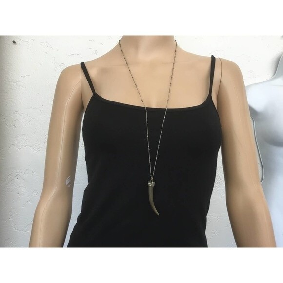 Aea Rhinestone Tooth or Horn Necklace - Picture 3 of 4